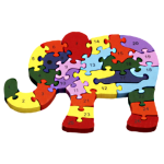 Reversible ABC/123 Puzzle - Elephant 26 Piece Reversible ABC/123 Puzzle - Elephant 26 Piece